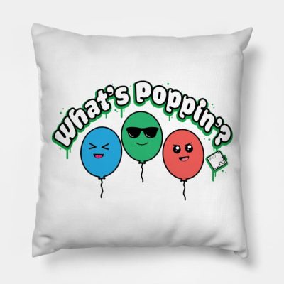 Whats Poppin Kawaii Design Throw Pillow Official Cow Anime Merch