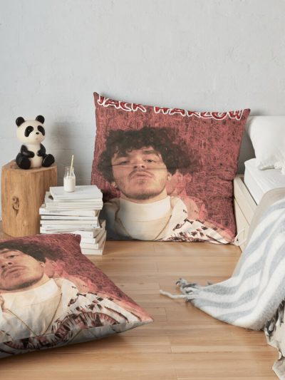 Jack Harlow Fanart Throw Pillow Official Cow Anime Merch