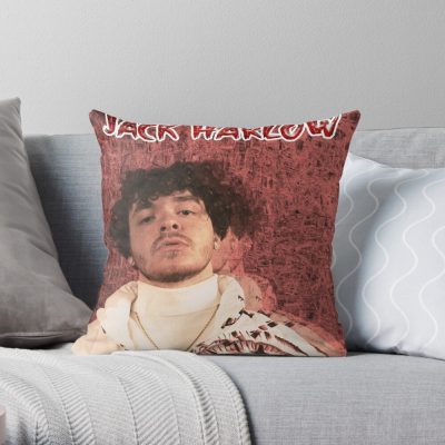 Jack Harlow Fanart Throw Pillow Official Cow Anime Merch